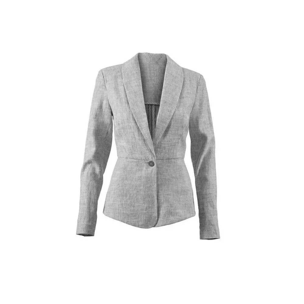✨CAbi Beachwalk Linen Blend Blue Sz 6 Blazer✨